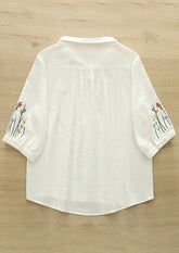 Colorful Button Detail Double Cotton Yarn Fabric Shirt